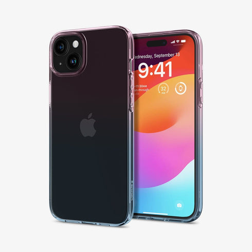 ACS06557 - iPhone 15 Pro Max Case Liquid Crystal in crystal clear showing the back